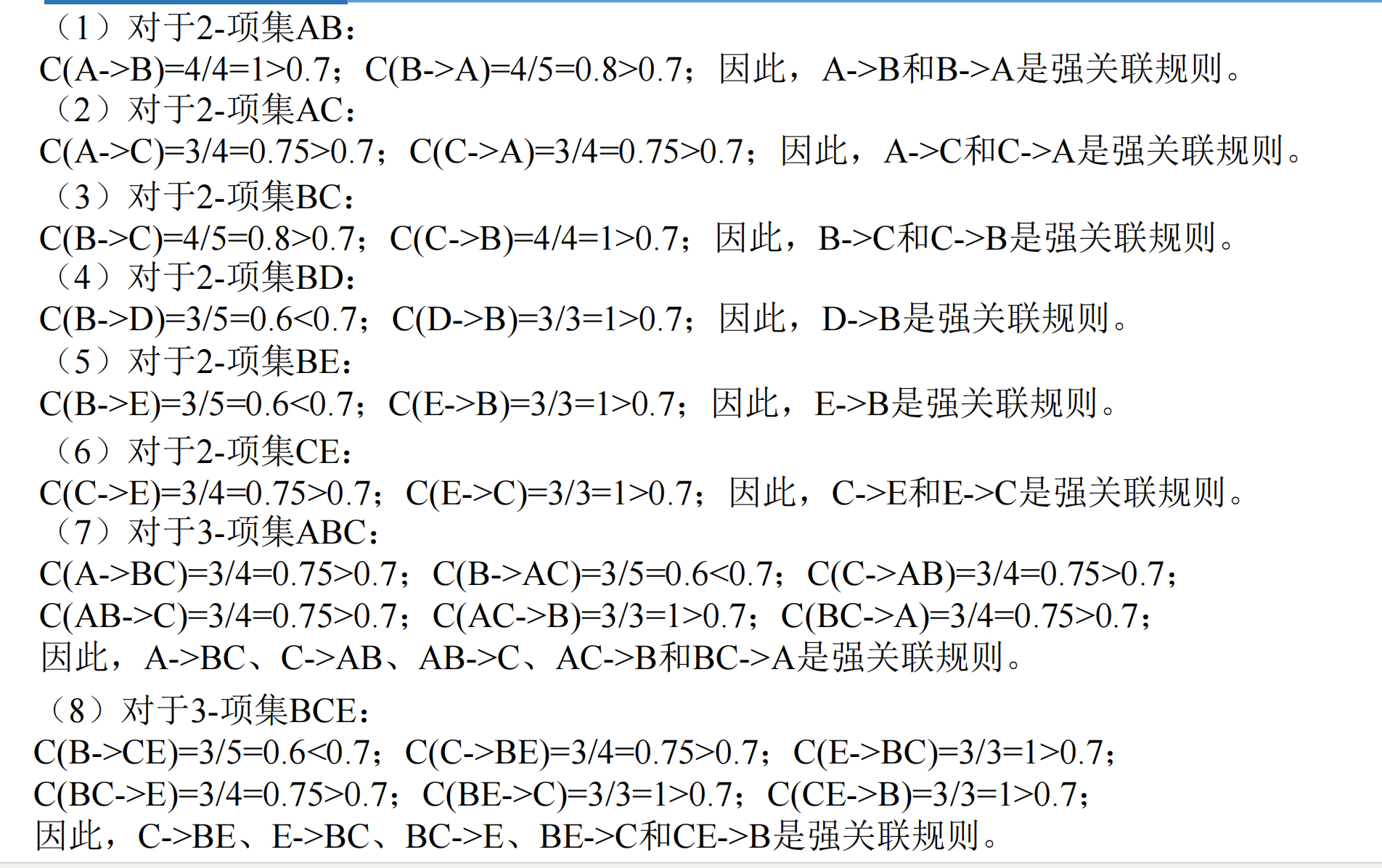 Apriori算法例子